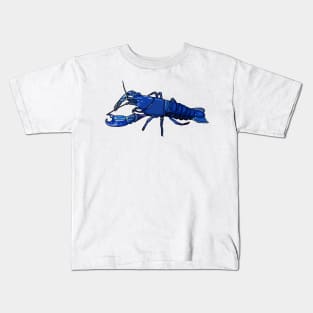 Blue marron crayfish cartoon illustration Kids T-Shirt